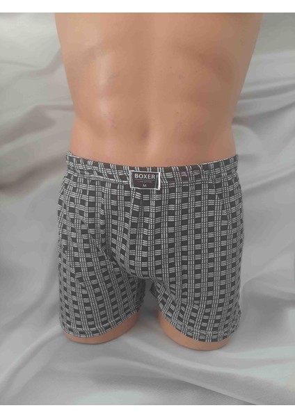 Siyah Beyaz Desenli %100 Pamuk Rahat Kullanışlı Hafif Erkek Boxer modelleri