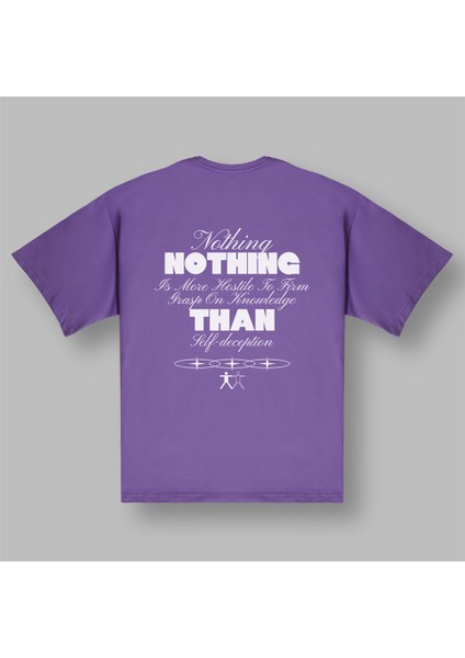 Nothing Is More Hostile Kadın Oversize Mor Tişört