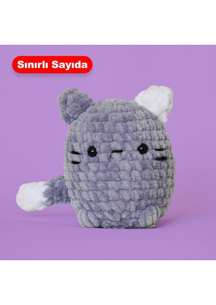 Elite Amigurumi Kedi Tığ Kiti, Amigurumi Örgü Seti, Tığ Işi Amigurumi Örgü Oyuncak Seti 1 Adet