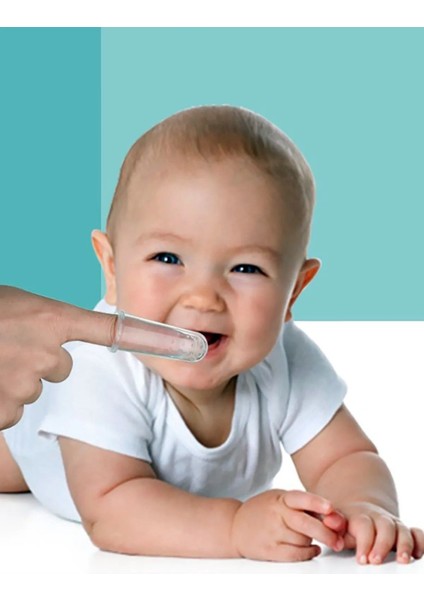 Elite Silikon Bebek Diş Kaşıyıcı Parmak Dış Fırçası Kutulu Yumuşak Bebek Diş Fırçası Diş Kaşıma Aparatı 1 Adet