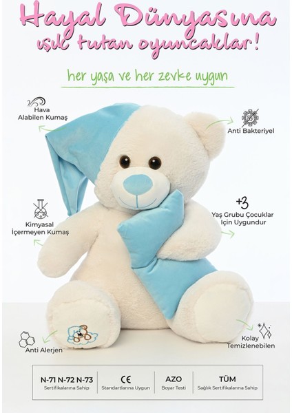 Elite Uyku Arkadaşım Yumuşak Peluş Ayıcık 65 Cm, Yastık 1 Adet fiyatları