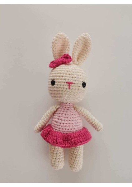 Elite Süslü Minik Kız Tavşan Organik Örgü Oyuncak,amigurumi Bebek/el Işi Oyuncak/bebek Hediyesi 1 Adet