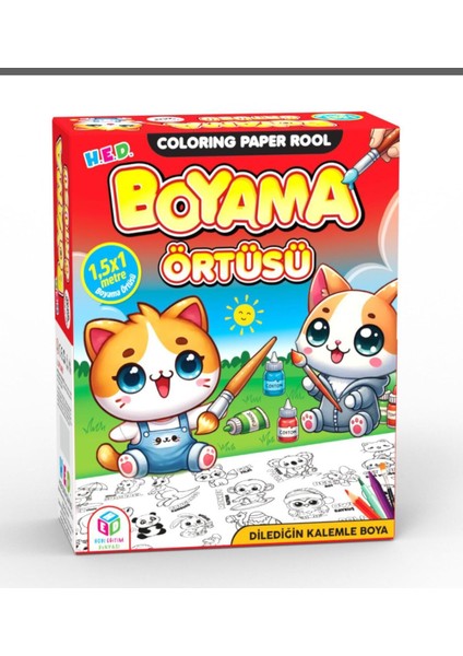 Elite Su Geçirmez Makinada Yıkanabilir Tekrar Boyanabilir Boyama Örtüsü 100X150(BOYAMA Kalemi Hediyeli) 1 Adet