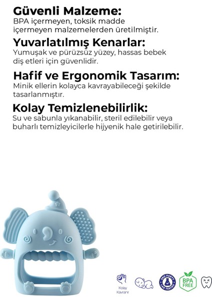 Elite Silikon Bebek Diş Kaşıyıcı - Diş Kaşıma Eldiveni -Silikon Eldiven Dişlik Fil 1 Adet fiyatları