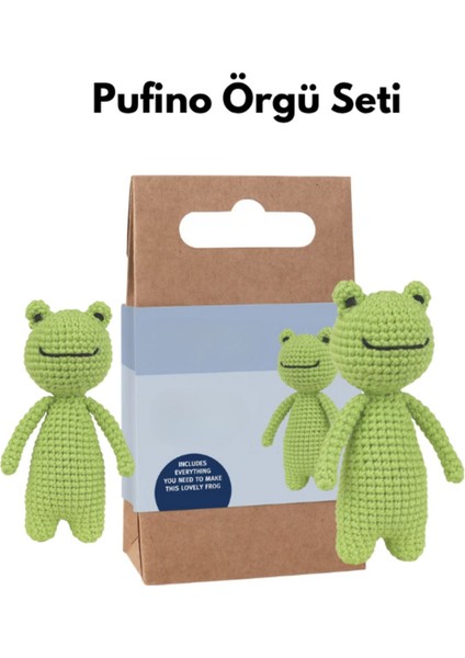 Elite Kurbağa Amigurumi Tığ Kiti, Amigurumi Örgü Seti, Tığ Işi Amigurumi Örgü Oyuncak Seti 1 Adet