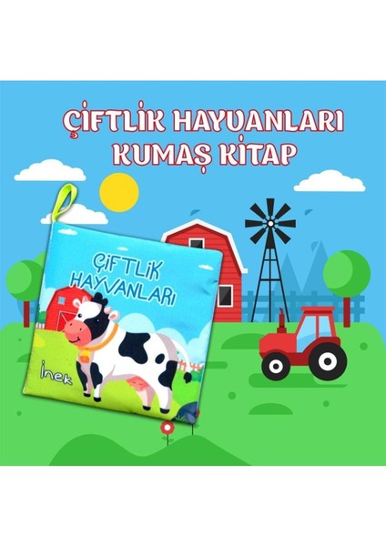 Elite Çiftlik Hayvanları Kumaş Sessiz Kitap T134 - Bez Kitap , Eğitici Oyuncak , Yumuşak ve Hışırtılı 1 Adet