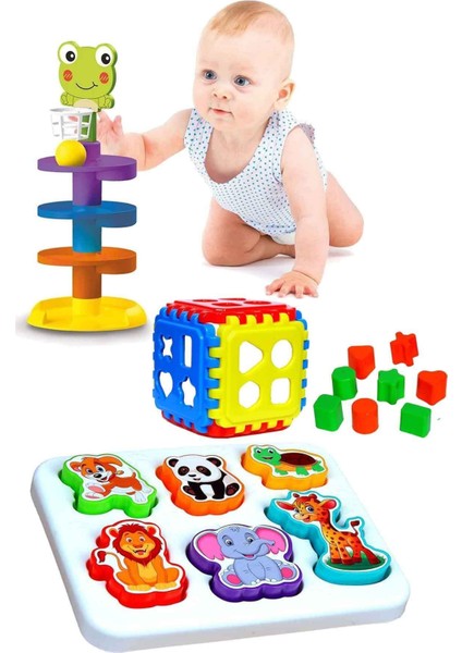 Elite Eğitici Dizayn Kaydıraklı Top Kule Sevimli Hayvanlar Sevimli Hayvanlar Bultak Puzzle 1 Adet