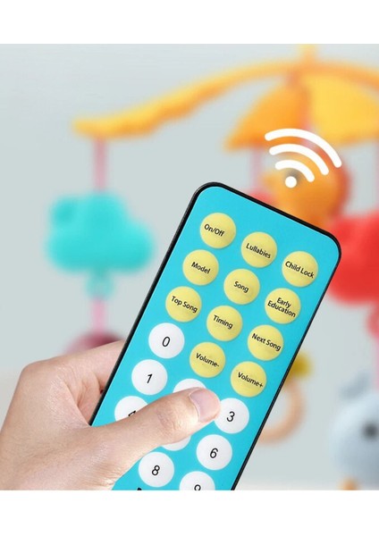 Elite Pilli Işıklı Müzikli Projektörlü Kumandalı Sabitlemeli Dönence Çıngıraklı Bebek Yatıştırıcı Dönence 1 Adet