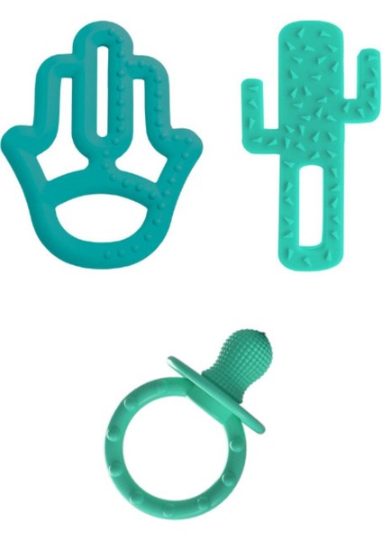 Elite Silikon Diş Kaşıyıcı Seti - Aqua Green 1 Adet