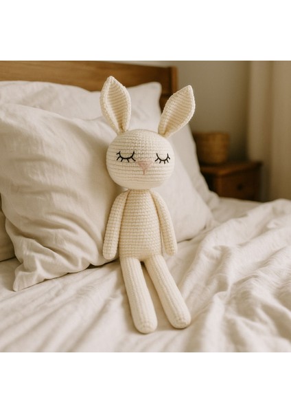 Elite El Örgüsü Amigurumi Tavşan Oyuncak – Uyku Oyuncağı - %100 Pamuk Iplikten 1 Adet