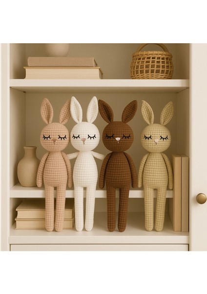 Elite El Örgüsü Amigurumi Tavşan Oyuncak – Uyku Oyuncağı - %100 Pamuk Iplikten 1 Adet
