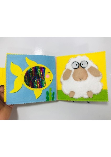Elite 3-12 Ay Montessori Eğitici Bebek Aktivite Kitabı Kedi Kapak Tasarım Kırmızı 1 Adet modelleri