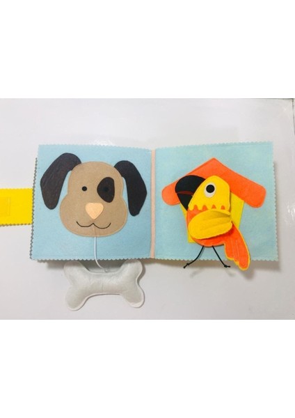 Elite 3-12 Ay Montessori Eğitici Bebek Aktivite Kitabı Kedi Kapak Tasarım Kırmızı 1 Adet indirimleri
