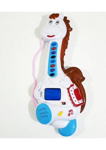 Elite Türkçe Müzikli Gitar,at Kafalı Pilli Gitar 1 Adet