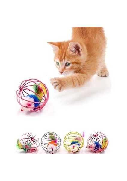 KAFESLI FARELI KEDI KÖPEK OYUN TOPU