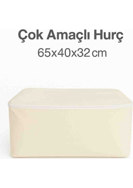 Kumaş Hurç 65x40cm - Yastık Kıyafet Saklama - Fermuarlı modelleri
