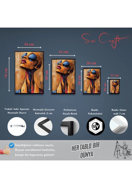 Çerçeveli Tablo Modern Soyut Sanat Duyguların Geometrisi