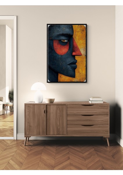 Çerçeveli Tablo Modern Soyut Sanat Profil Dekoratif