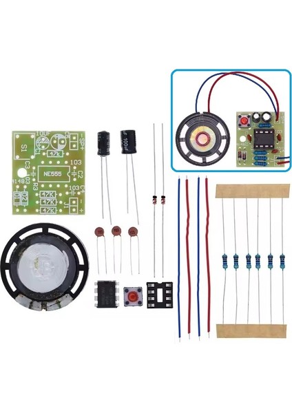 Dc 5V Ding Dong Kapı Zili NE555 Hobi Devresi Dıy Lehimleme Kiti - Demonte(Montesiz)