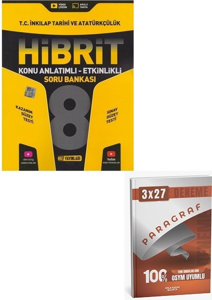Hız 2026 8. Sınıf T.c. Inkılap Tarihi ve Atatürkçülük Hibrit Konu Anlatımlı Etkinlikli Soru Bankası+Anla Kazan Paragraf
