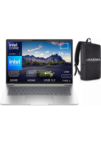 Elitebook 640 G11 Ultra 7 155U A23E2EA-26 96GB 4tb Intel Graphics Freedos 14" Wuxga Taşınabilir Bilgisayar
