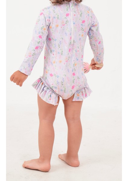 UV Korumalı Çiçek Desenli Kız Çocuk Mayo modelleri