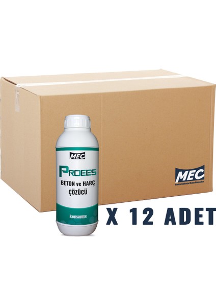 Proees Beton ve Harç Çözücü 1 Litre x 12 Adet