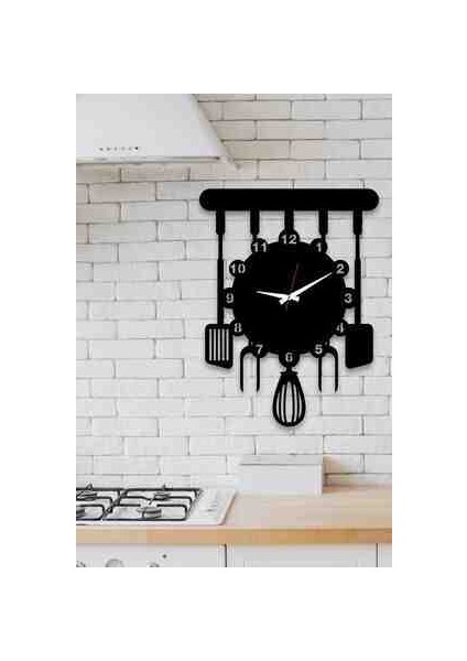 Mutfak Modern Ahşap Dekoratif Duvar Saat