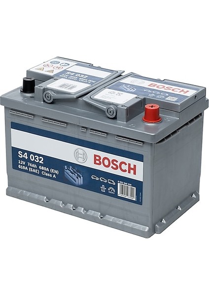 74 Amper 12 Volt Bosch Akü - Binek Araç Için Uygun - 2025 Üretim