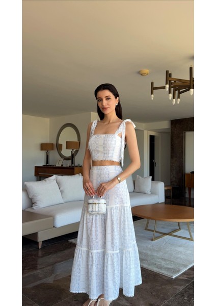 Desenli Ikili Crop-Etek Takım modelleri