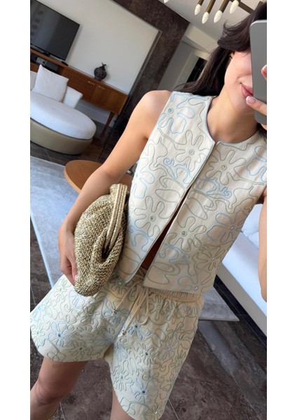 Işlemeli Yelek-Şort Takım modelleri