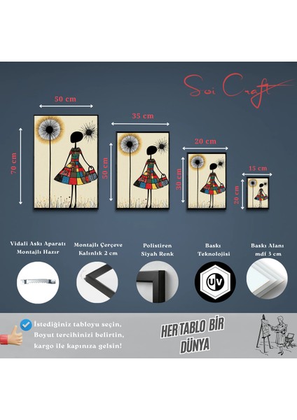 Çerçeveli Tablo Renkli Patchwork Desenli Sanat
