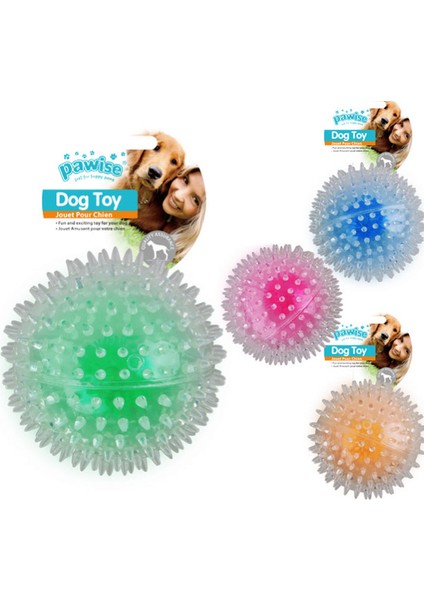 Flash Bouncer Ball Işikli Şeffaf Plastik Top Köpek Oyuncaği 8 cm Sptgl