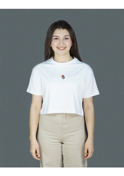 NullaLoon | Beyaz Renk | Baskılı Crop | Oversize fiyatları