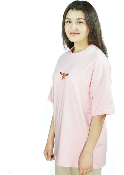 Carrotcore | Pembe Renk Baskılı Kadın T-Shirt | Oversize fırsatları