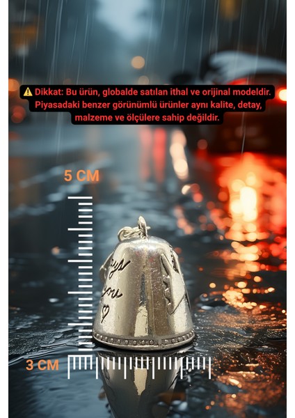 Çelik Anahtarlık Şans Çanı Guardian Bell Her Zaman Yanındayım Model Koruyucu Çelik Motosiklet Luck Bell fırsatları