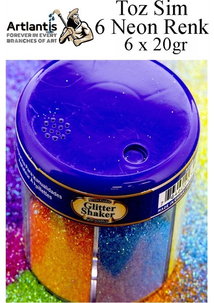 Neon Fosforlu Toz Sim 6 Renk 120 gr 1 Paket Tuzluklu Karışık 6 Lı Renkli Canlı Neon Toz Sim Büyük Epoksi Reçine fırsatları