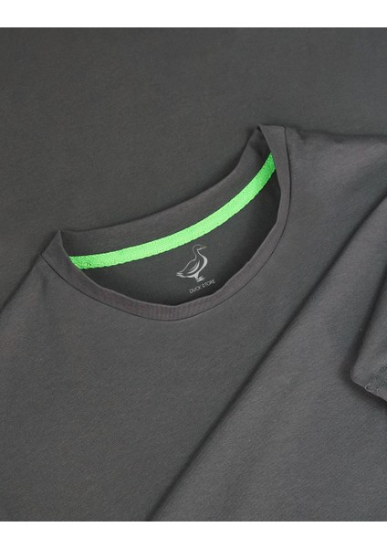 Nocturnis | Gri Renk Baskılı Kadın T-Shirt | Oversize indirimleri