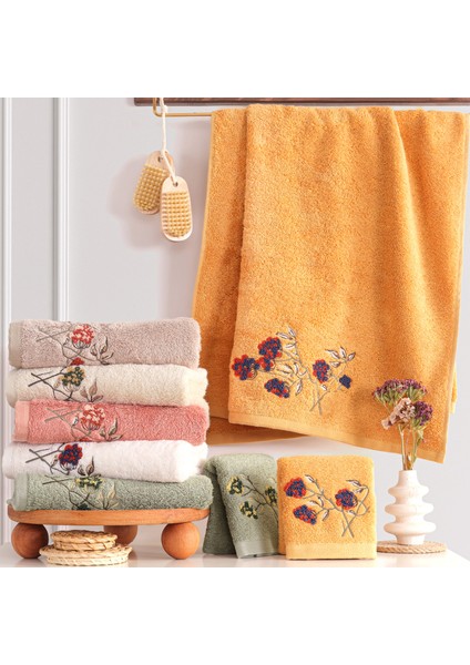 Liva - %70 Bambu / %30 Pamuk Nakışlı El Havlusu - 6'lı Set 50X90