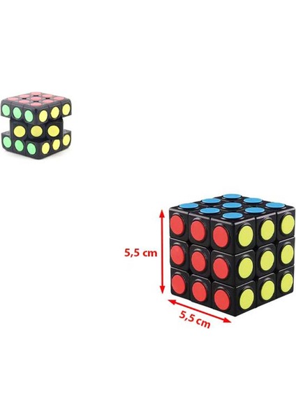 Boncuklu Zeka Küpü Küçük Rubik Küp Sabır Küpü (1 Adet) (Ebat: 5,5 cm x 5,5 Cm)