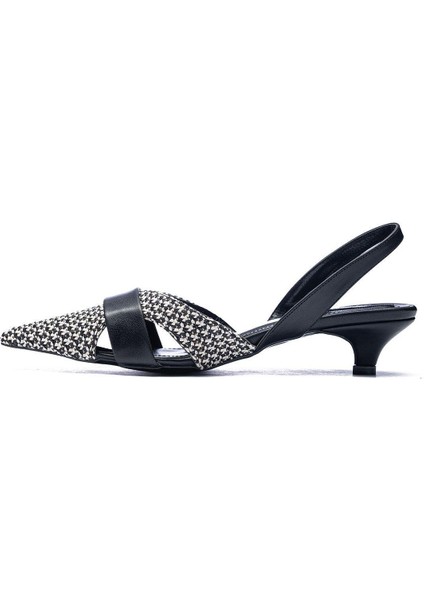 120 Kadın Hasır Örgülü Arkası Açık Sivri Burun Topuklu Ayakkabı modelleri