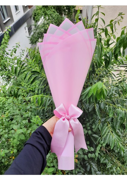 20 Li LED Işıklı Solmayan Gül Buketi Pembe Dışı Pembe