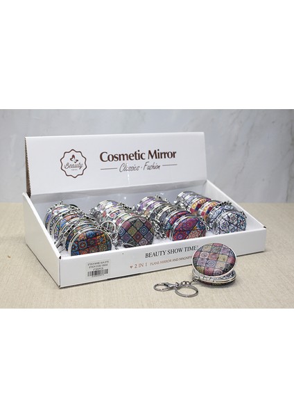 Taşlı El Aynası Anahtarlık Model 10