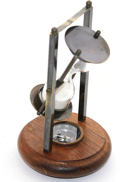 Pirinç Pusulalı Kum Saati Model 4