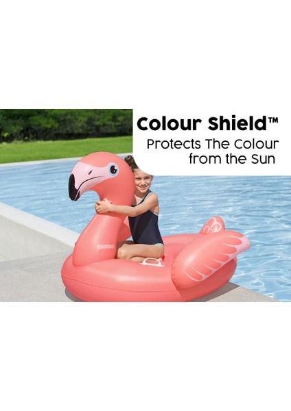 Pembe Flamingo Şekilli Şişme Deniz Yatağı | 138X107 cm | 3+ Yaş Çocuk Havuz Oyuncağı