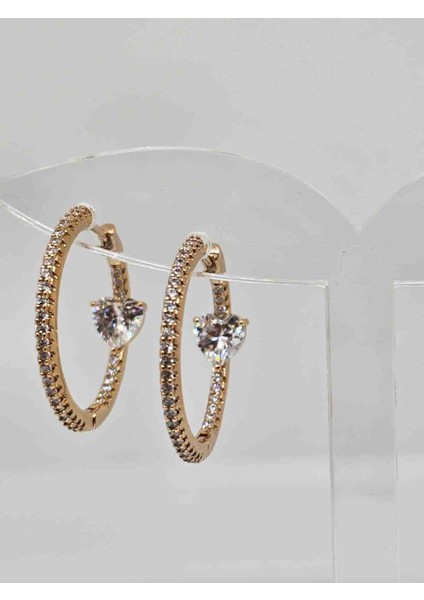 Zirkon Taş Detaylı Kadın Çelik Küpe