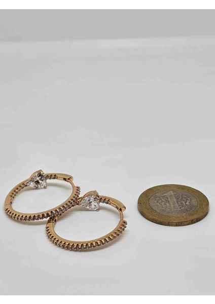 Zirkon Taş Detaylı Kadın Çelik Küpe modelleri