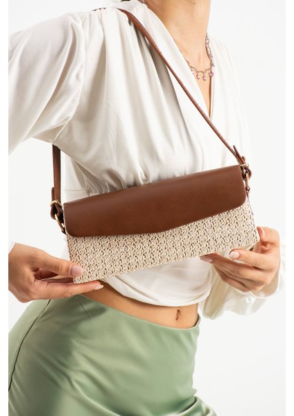 Hasır Detaylı Baget El ve Omuz Çantası fiyatları