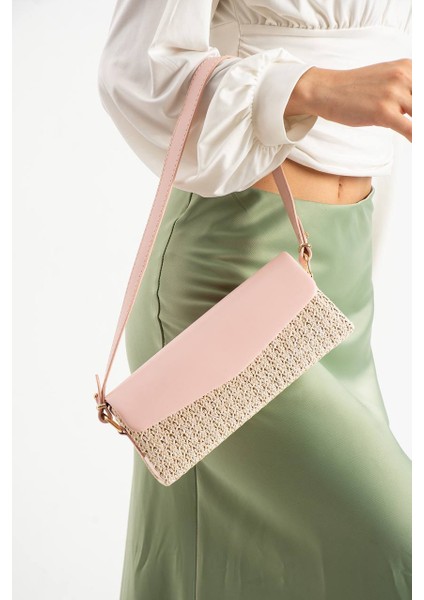 Hasır Detaylı Baget El ve Omuz Çantası fiyatları