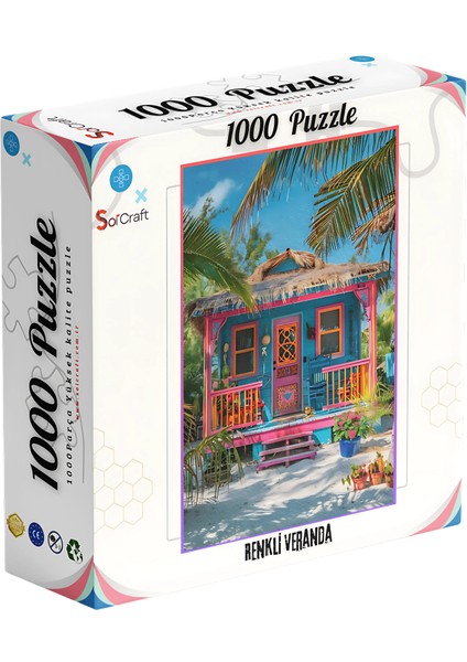 1000 Parça Puzzle Renkli Veranda